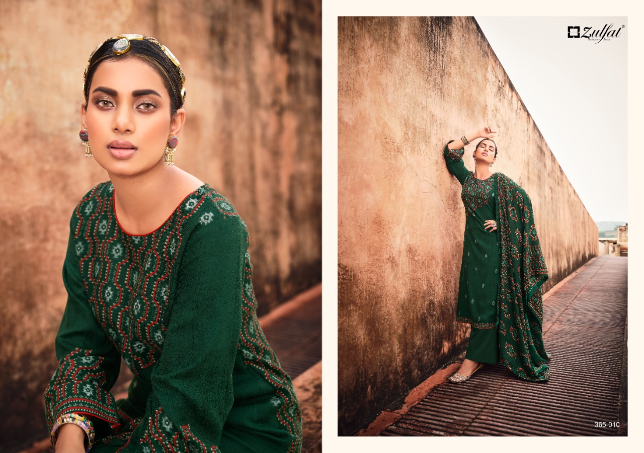 zulfat designer suit winter love pure pashmina elegant look salwar suit catalog