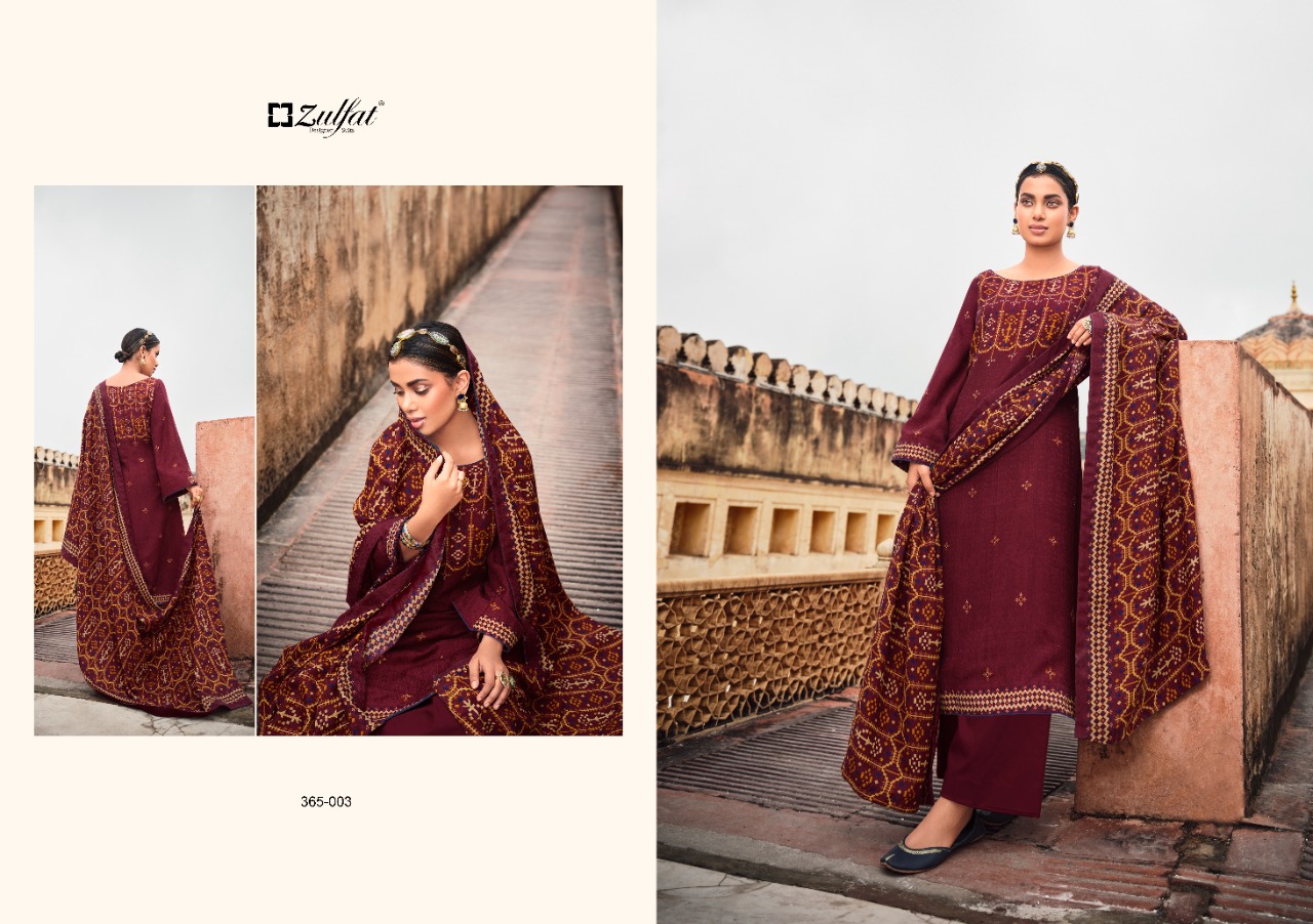 zulfat designer suit winter love pure pashmina elegant look salwar suit catalog