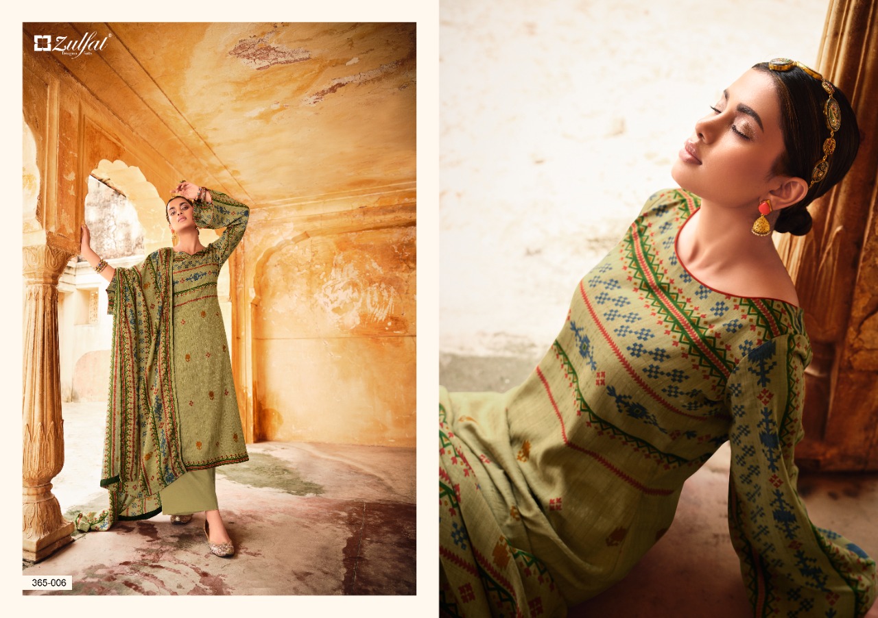 zulfat designer suit winter love pure pashmina elegant look salwar suit catalog