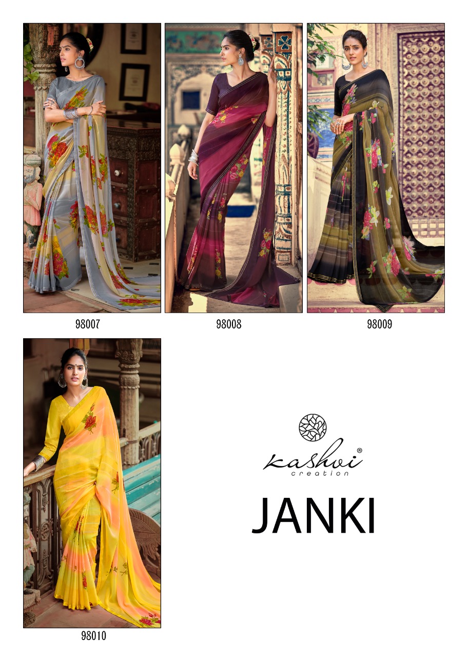 lt kashvi creation janki chiffon beautifull print saree catalog