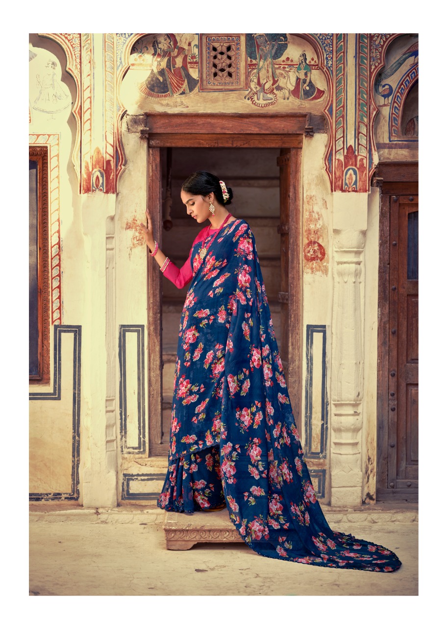 lt kashvi creation nirali vol 2 alfino beautiful flower print saree catalog