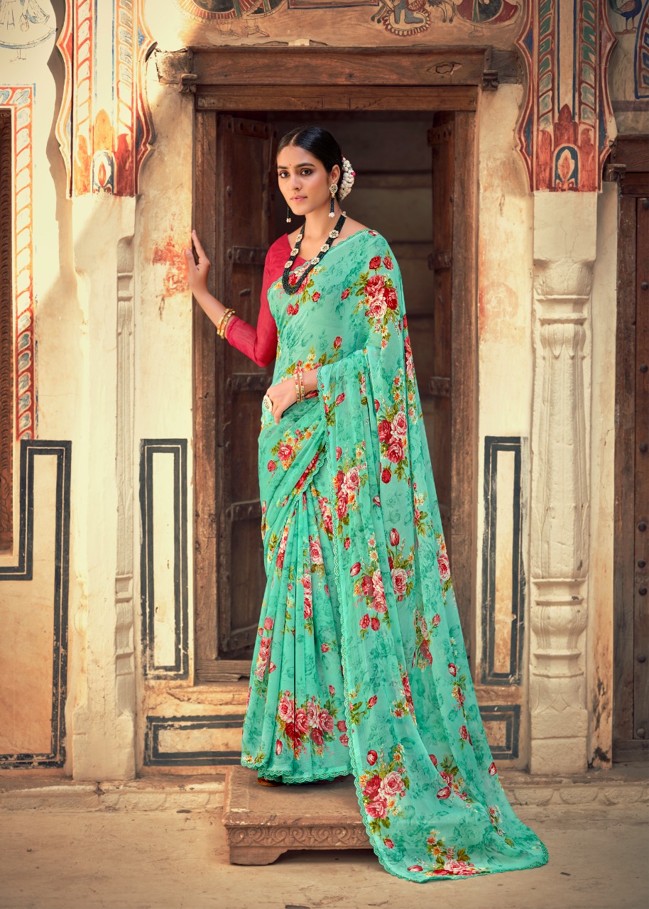 lt kashvi creation nirali vol 2 alfino beautiful flower print saree catalog