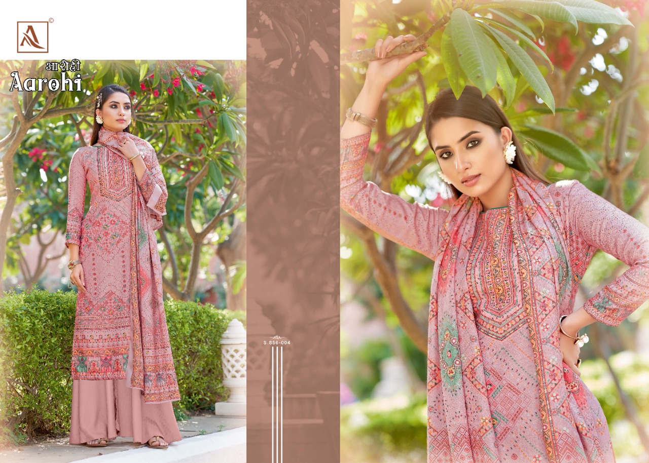 alok suit Aarohi pashmina decent look salwar suit catalog