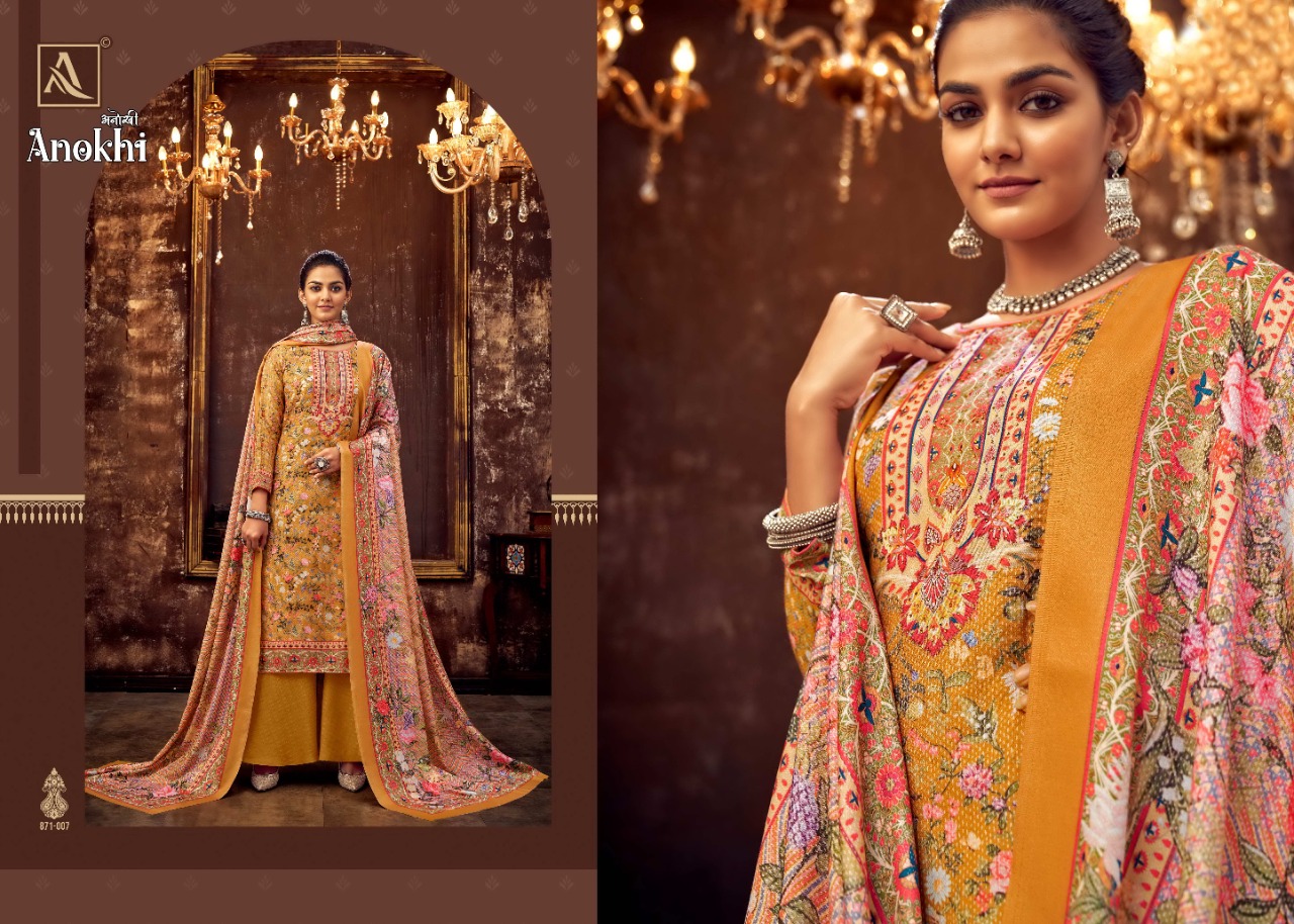 alok suit anokhi pure wool pashmina elegant look salwar suit catalog