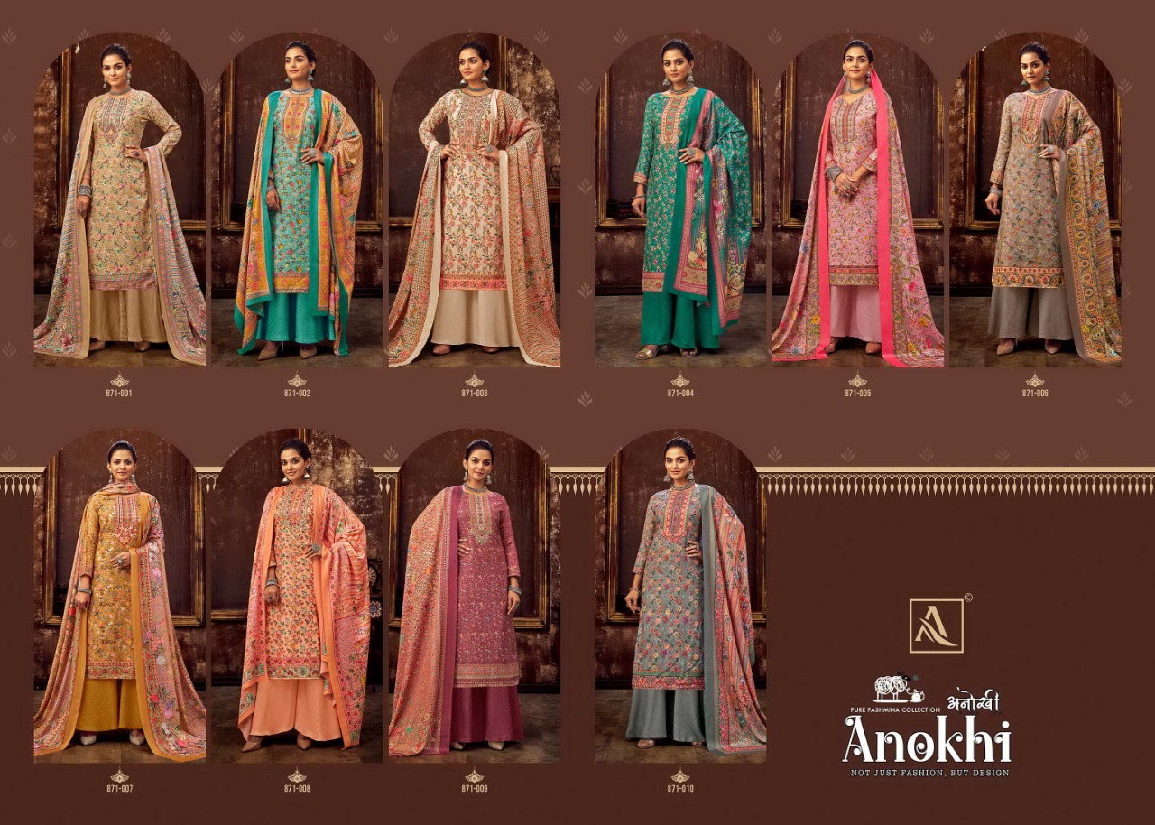 alok suit anokhi pure wool pashmina elegant look salwar suit catalog