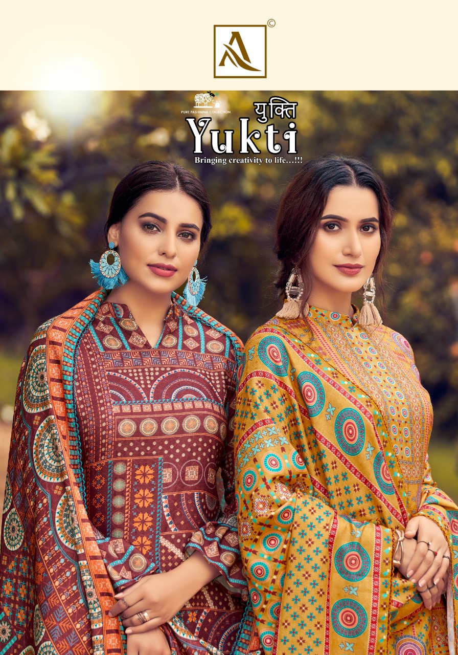 alok suit yukti pashmina decent look salwar suit catalog