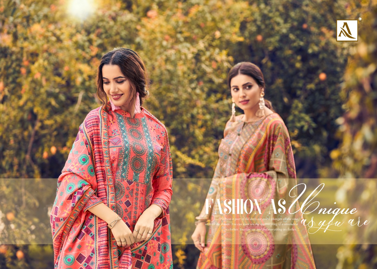 alok suit yukti pashmina decent look salwar suit catalog