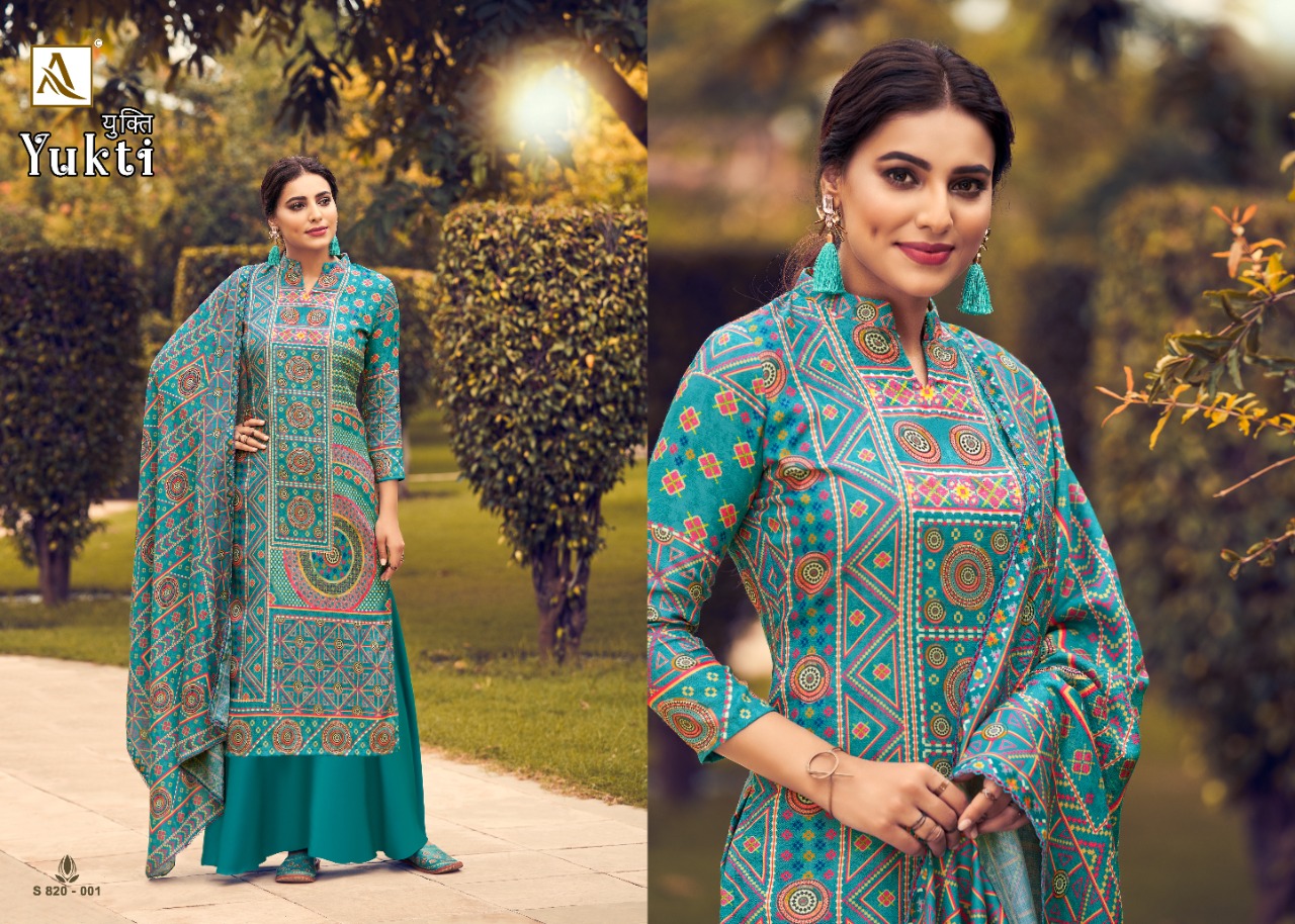 alok suit yukti pashmina decent look salwar suit catalog