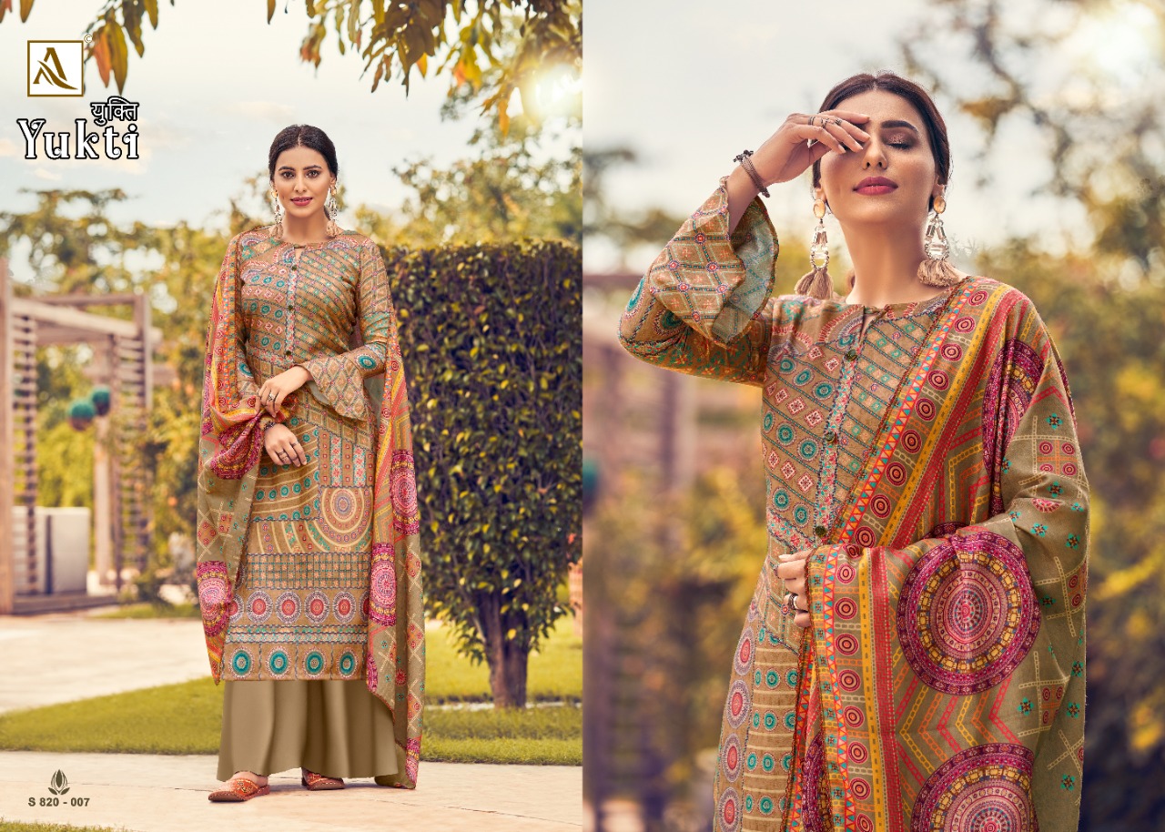 alok suit yukti pashmina decent look salwar suit catalog