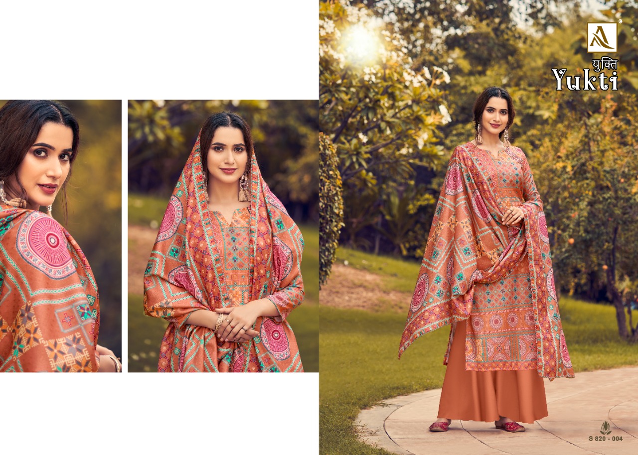 alok suit yukti pashmina decent look salwar suit catalog