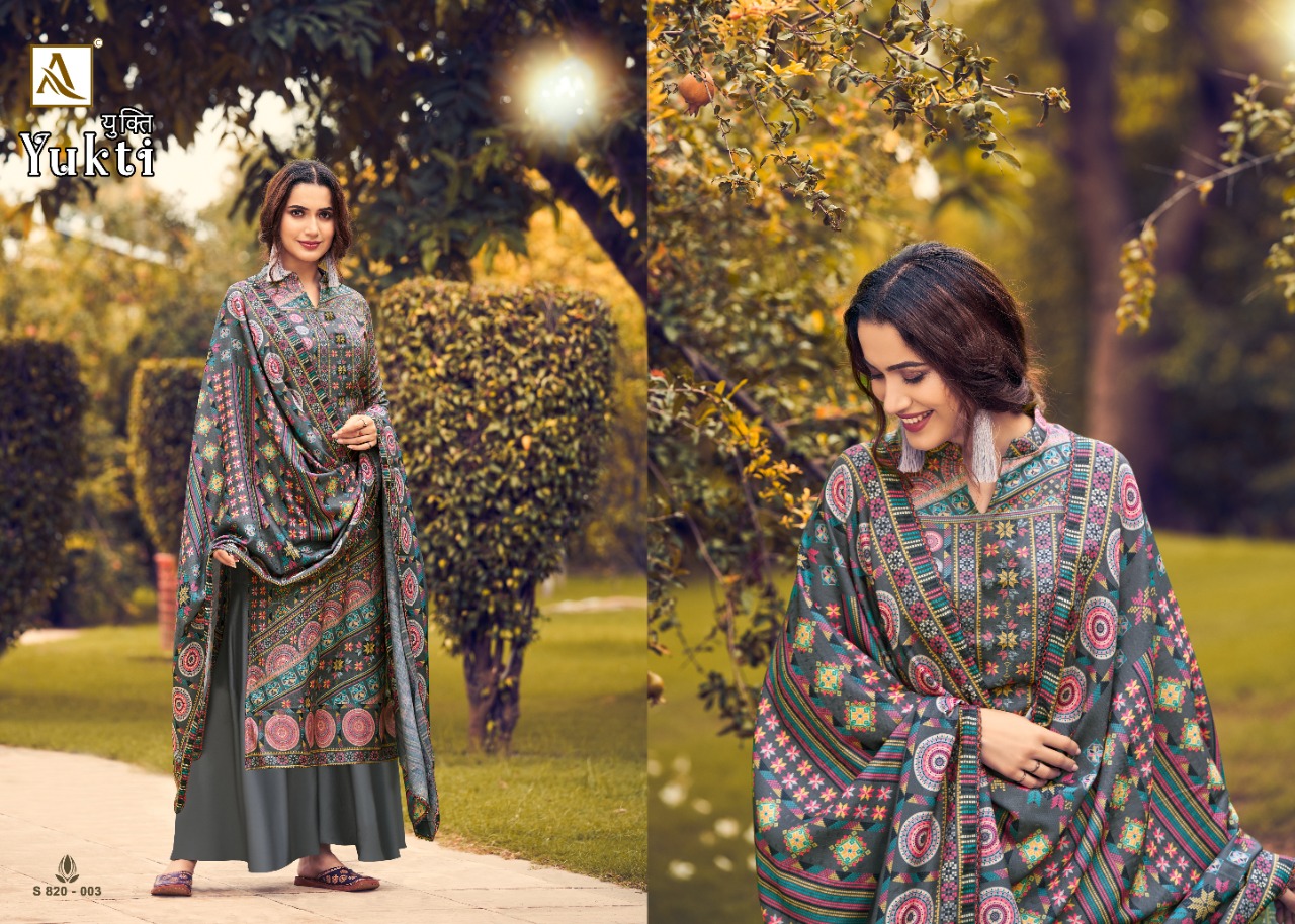 alok suit yukti pashmina decent look salwar suit catalog