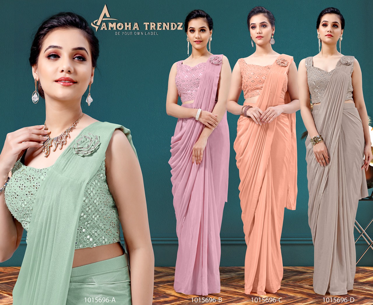 amoha trendz d no 1015696 Ice Georgette regal look saree catalog OLD