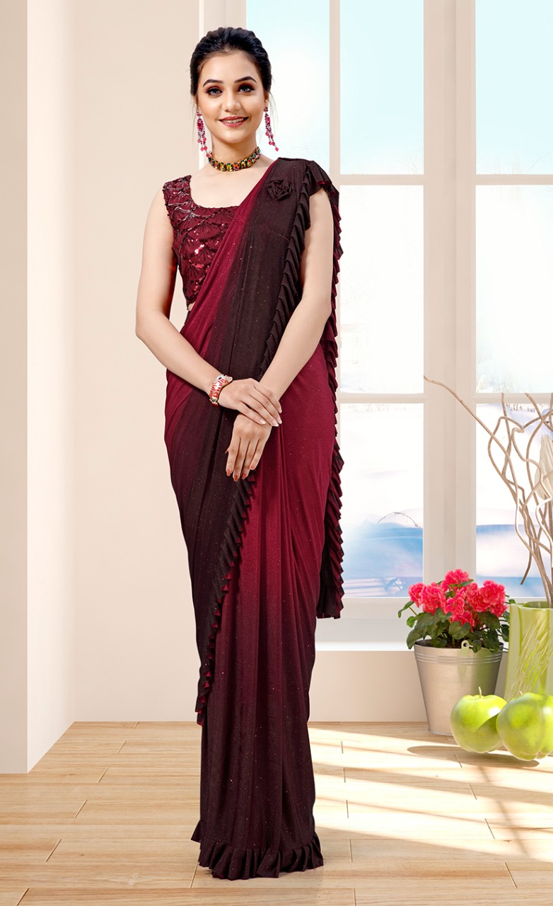 amoha trendz Design No 101817 Imported lycra elegant look saree catalog