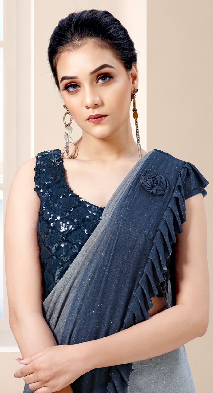 amoha trendz Design No 101817 Imported lycra elegant look saree catalog