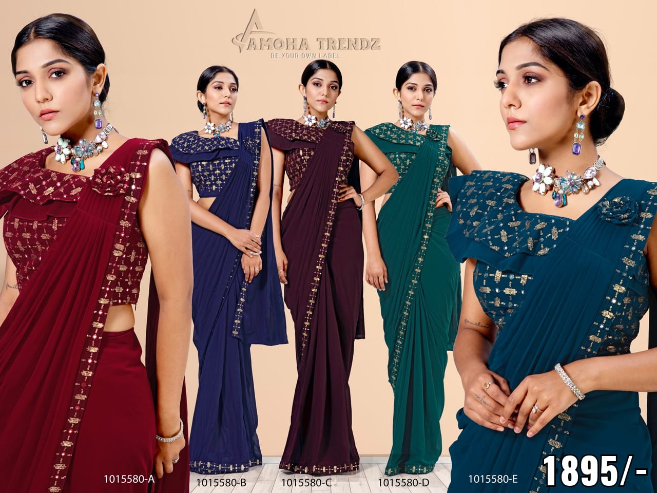 amoha trenza d no 1015580 georgette festive look  saree catalog