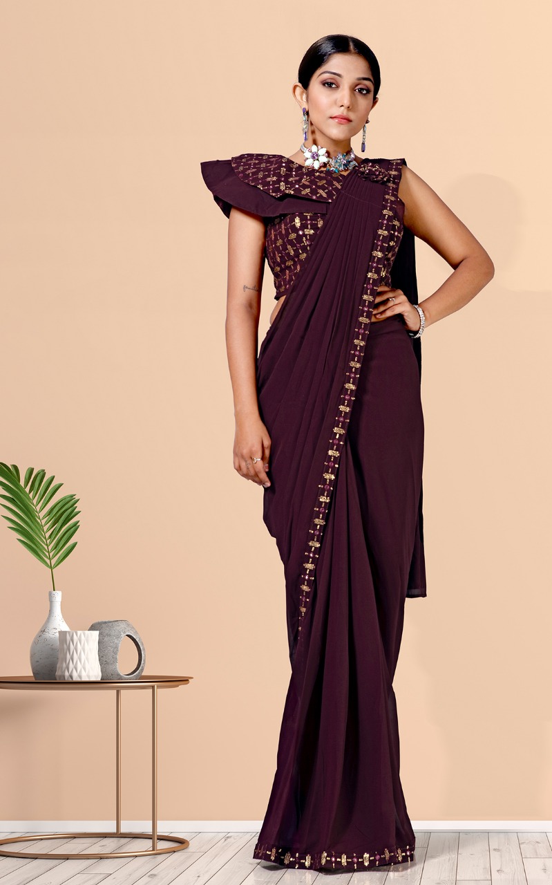 amoha trenza d no 1015580 georgette festive look  saree catalog