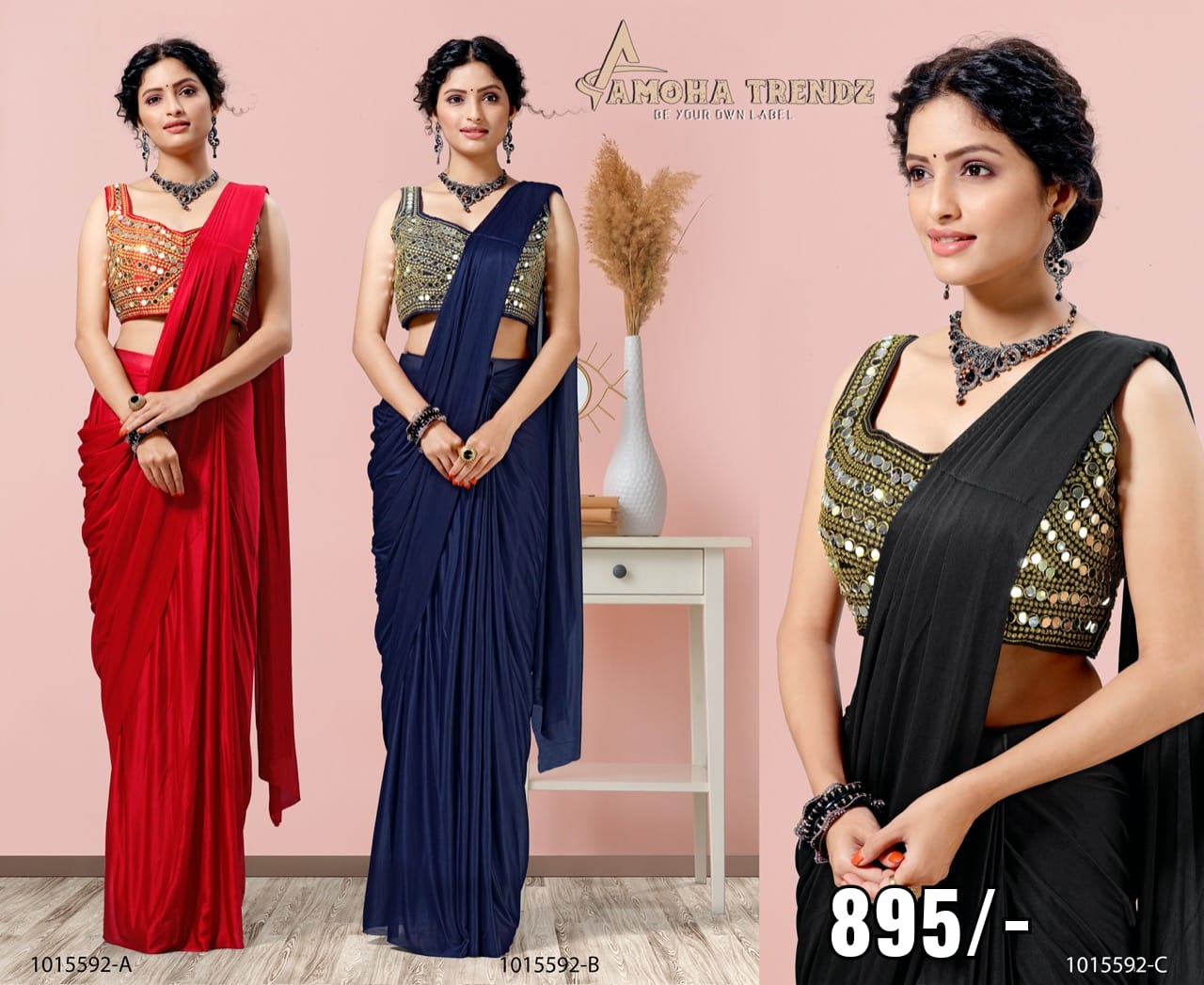 amoha trenza d no 1015592 lycra catchy look saree catalog