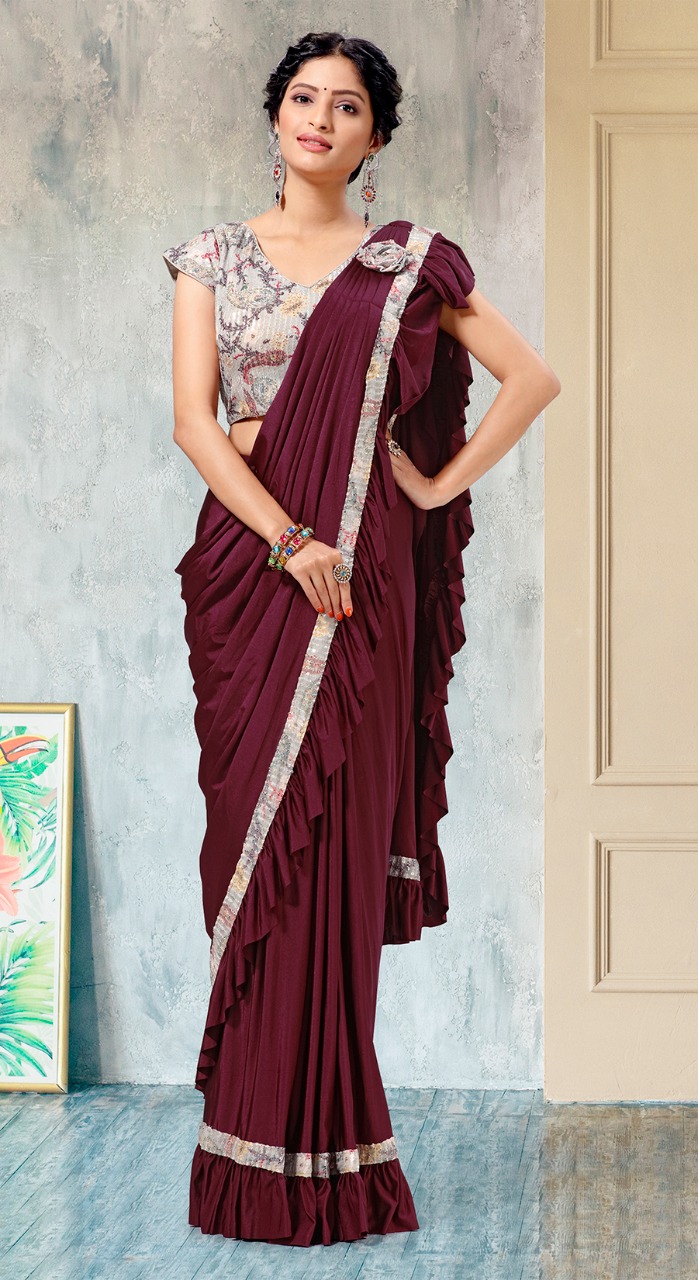 amoha trenza d no 1015593 lycra festive look  saree catalog