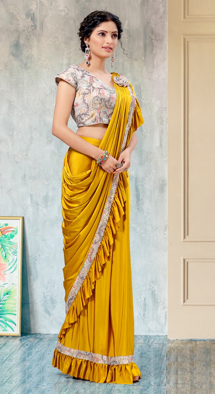 amoha trenza d no 1015593 lycra festive look  saree catalog