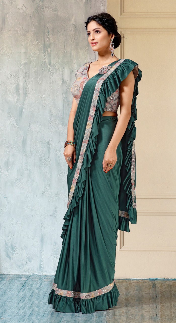 amoha trenza d no 1015593 lycra festive look  saree catalog