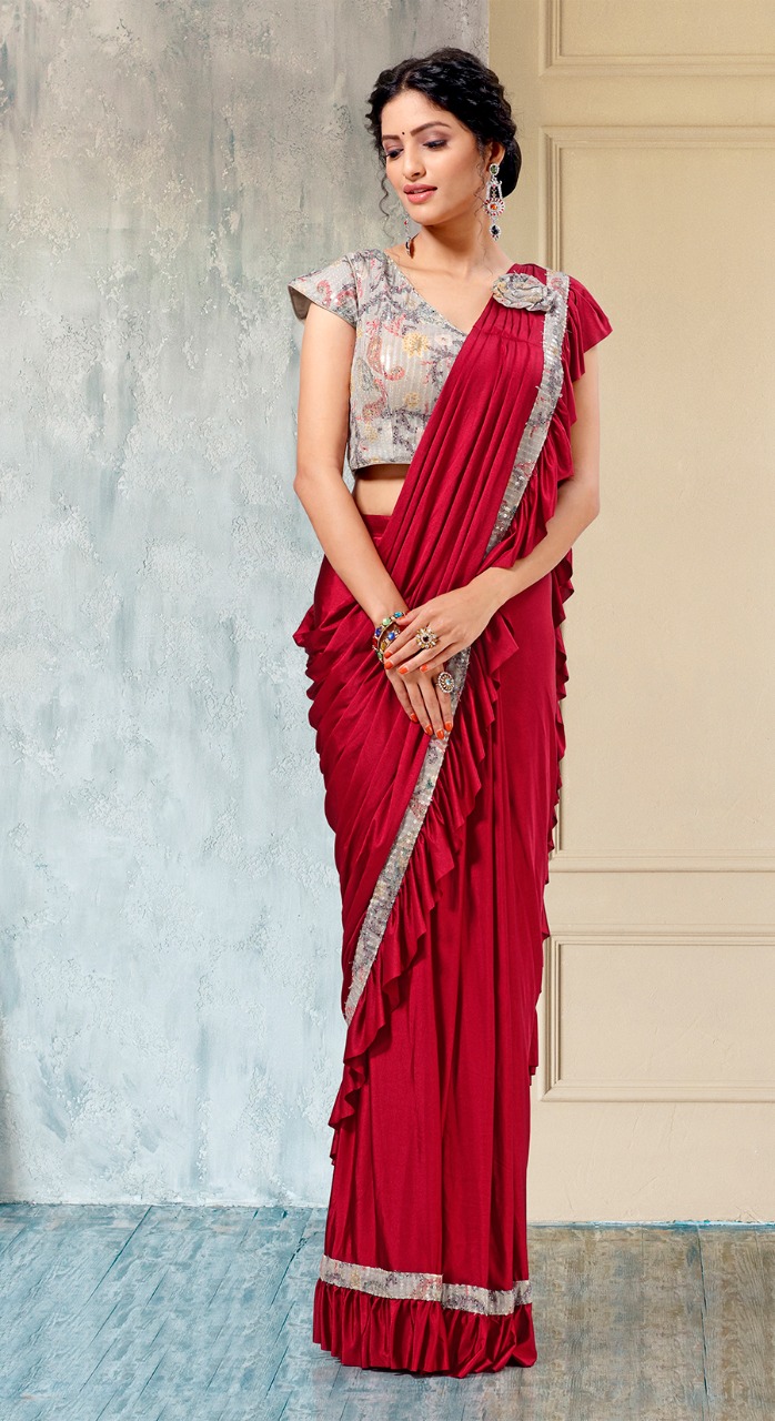 amoha trenza d no 1015593 lycra festive look  saree catalog