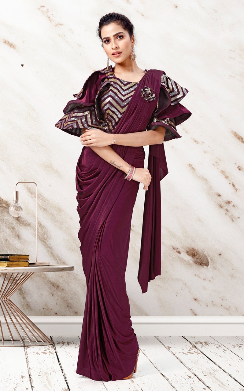 amoha trenza d no 10456 lycra regal look saree catalog