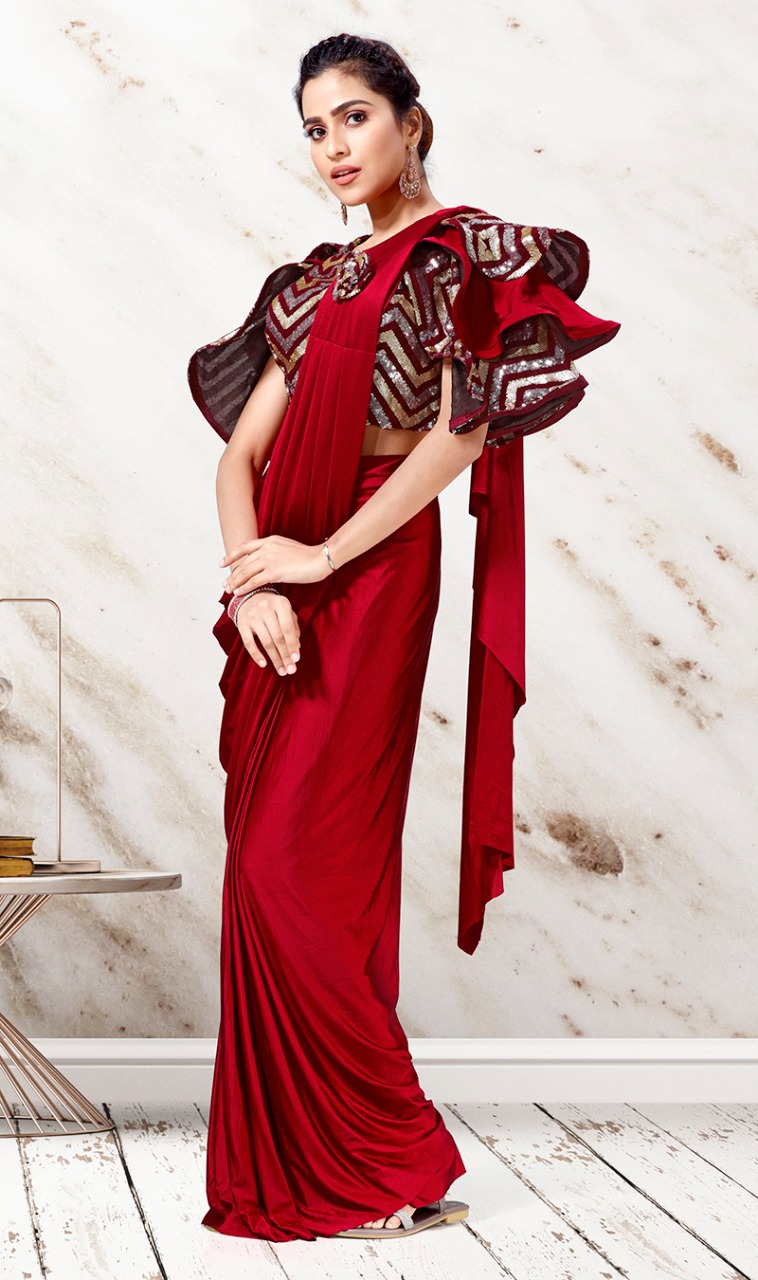 amoha trenza d no 10456 lycra regal look saree catalog