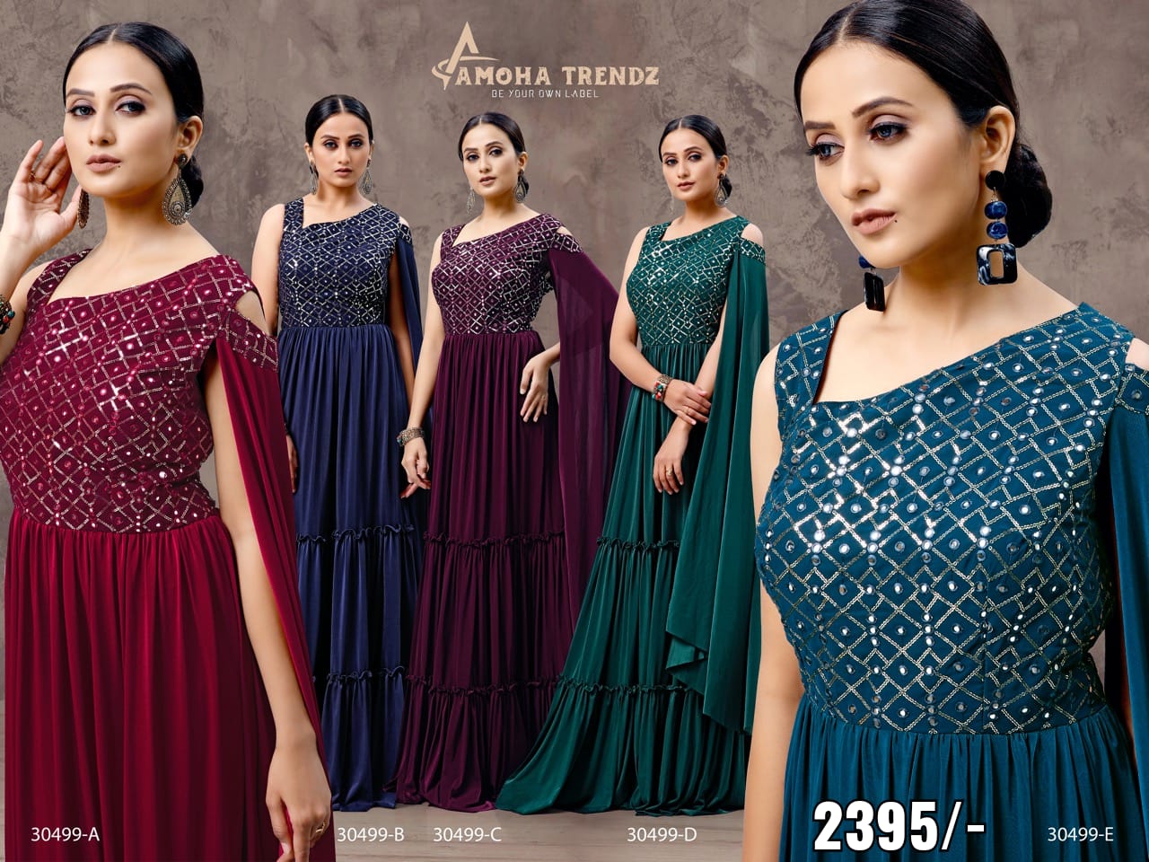 amohaz trendz d no 30499 lycra  gorgeous look gown catalog