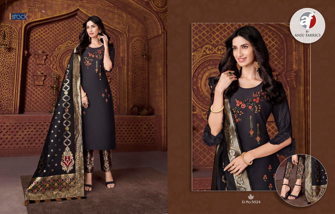 anju fabrics falak vol 1 silk classic trendy look top bottom with dupatta catalog