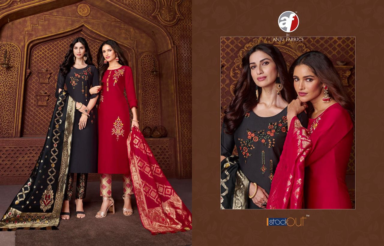 anju fabrics falak vol 1 silk classic trendy look top bottom with dupatta catalog