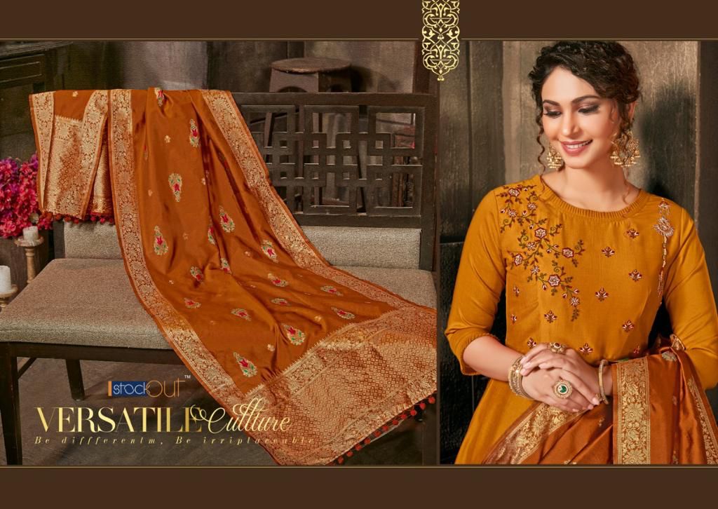 anju fabrics haseen pal vol 7 silk elegant top with dupatta catalog