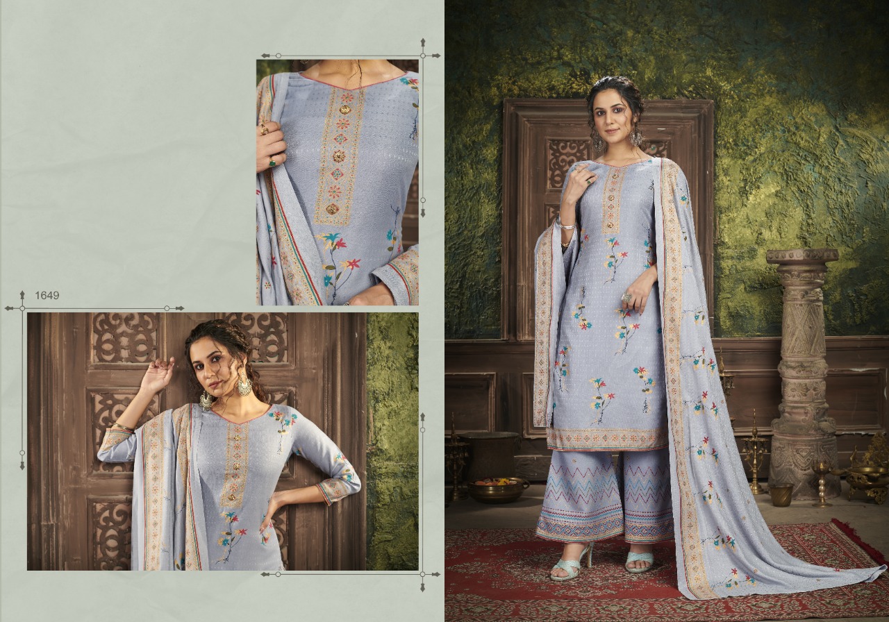 bipson kirnoor 1649 1652 pashmina exclusive print salwar suit catalog