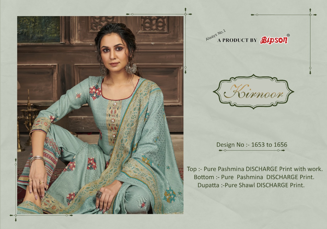 bipson kirnoor 1653 1656 pashmina graceful look salwar suit catalog