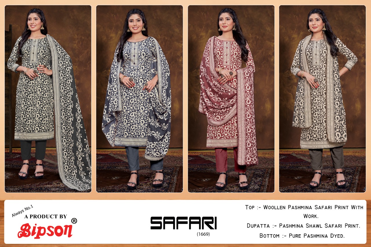 bipson safari 1669 pashmina gorgeous look salwar suit catalog