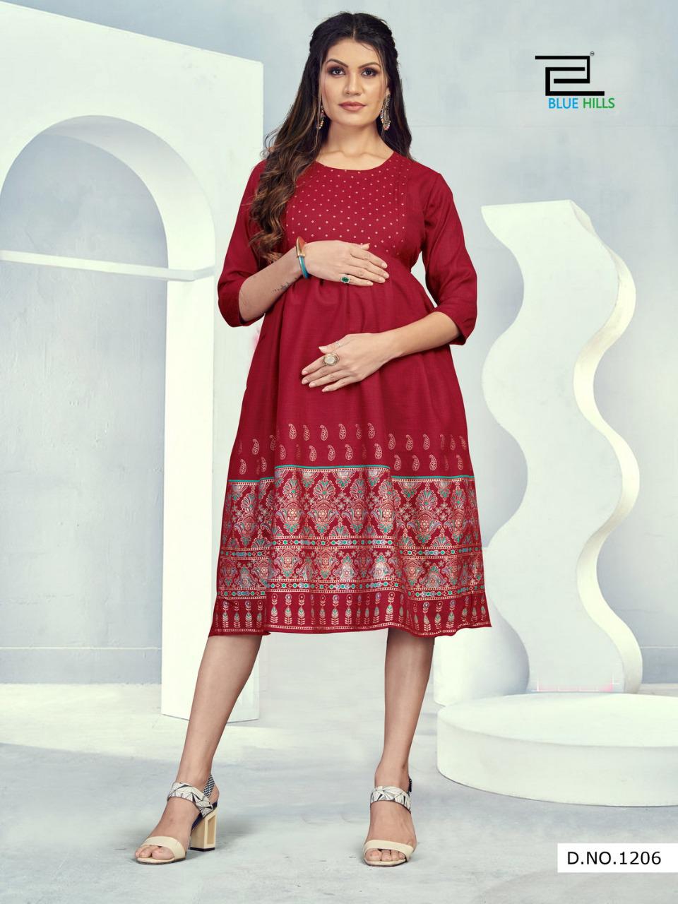 blue hills little things vol 1 rayon decent look kurti catalog