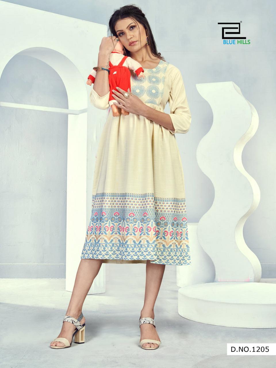 blue hills little things vol 1 rayon decent look kurti catalog