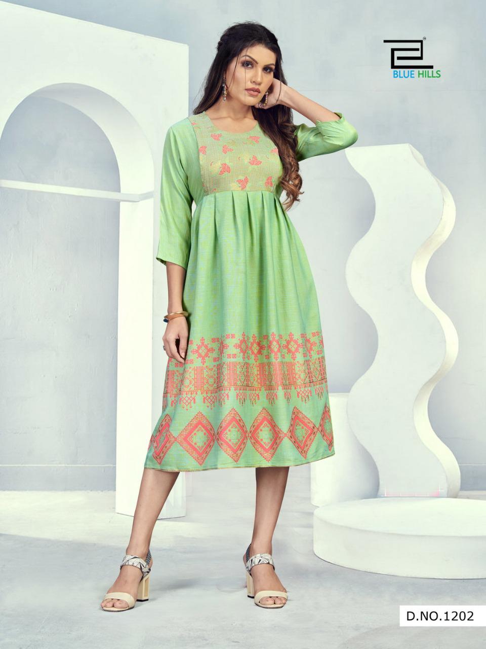 blue hills little things vol 1 rayon decent look kurti catalog