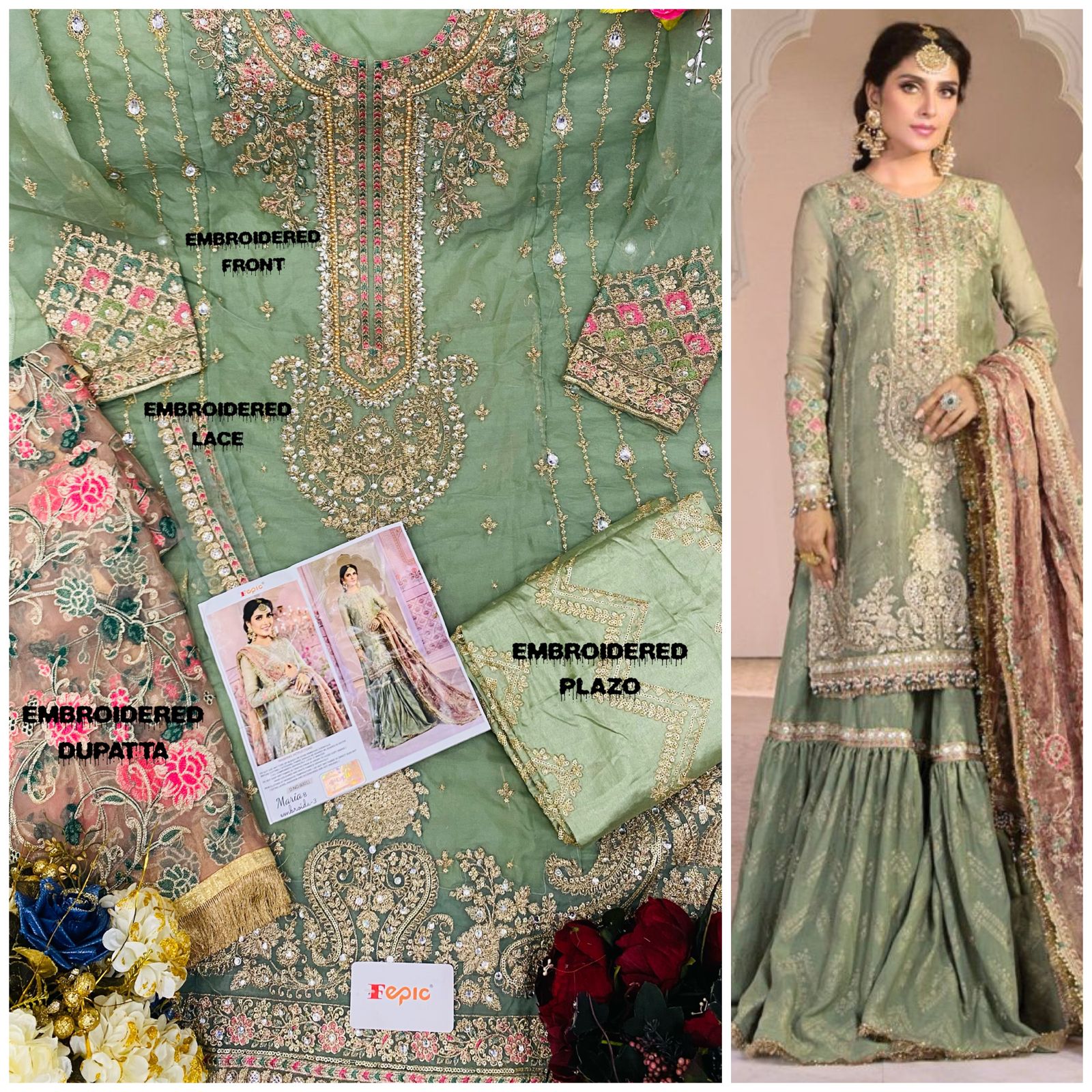 fapic rosemeen d no 60011 organza catchy look salwar suit catalog