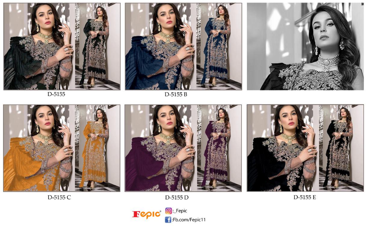 fepic rosemeen d 5155 colours georgette new and modern style salwar suit catalog