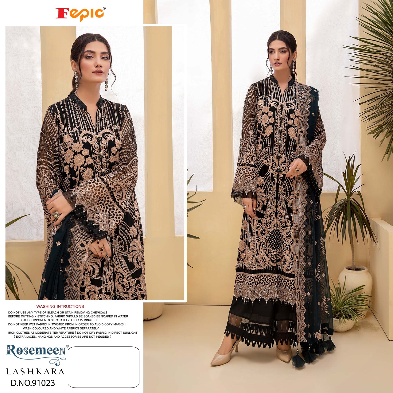 fepic rosemeen  91023 georgette decent embroidary look salwar suit single