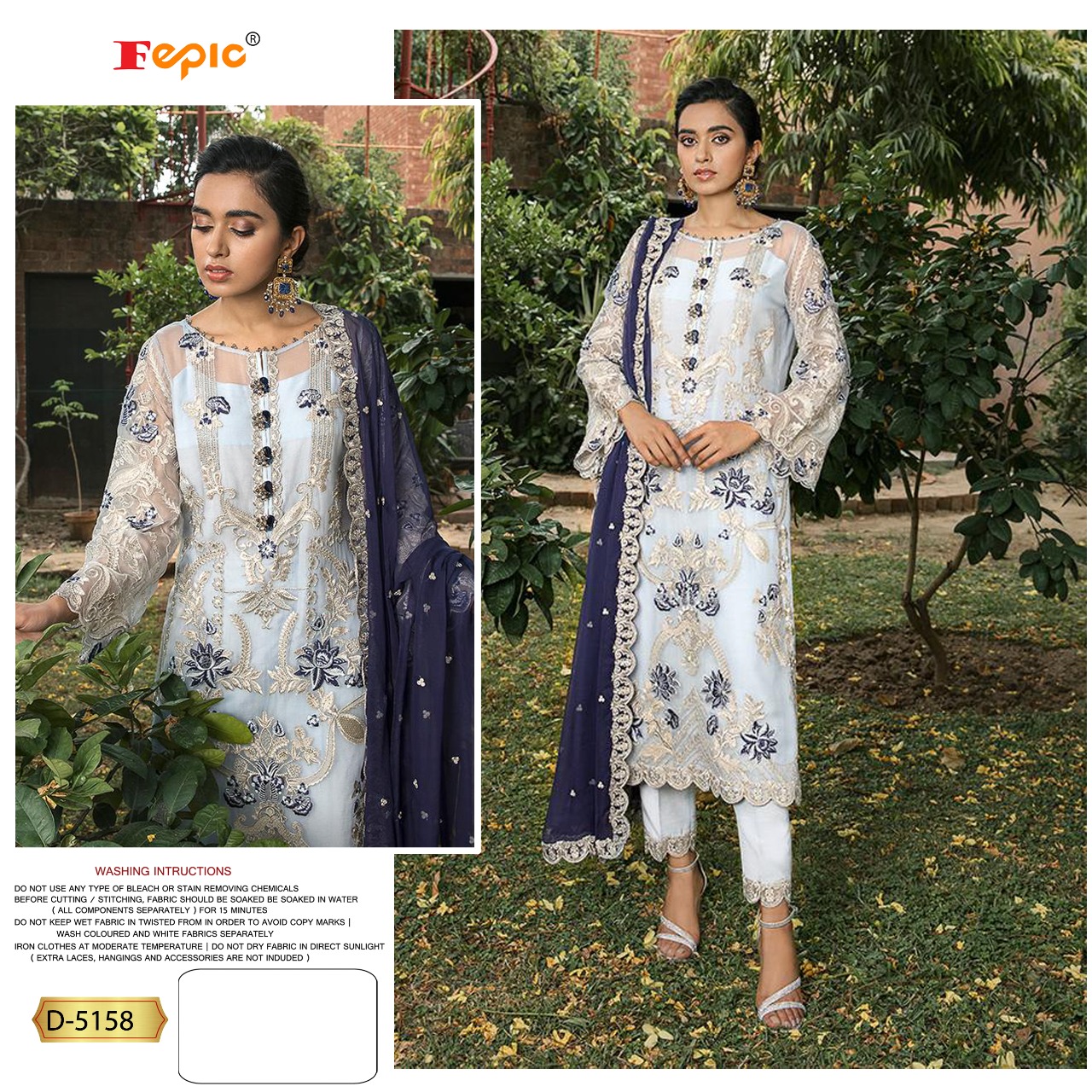 fepic rosemeen d 5158 georgette decent look salwar suit single