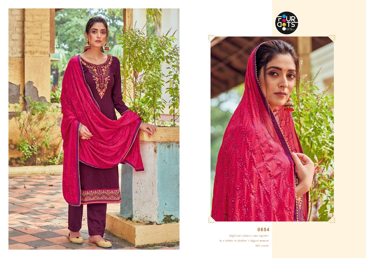 fourdots meera silk graceful look salwar suit catalog