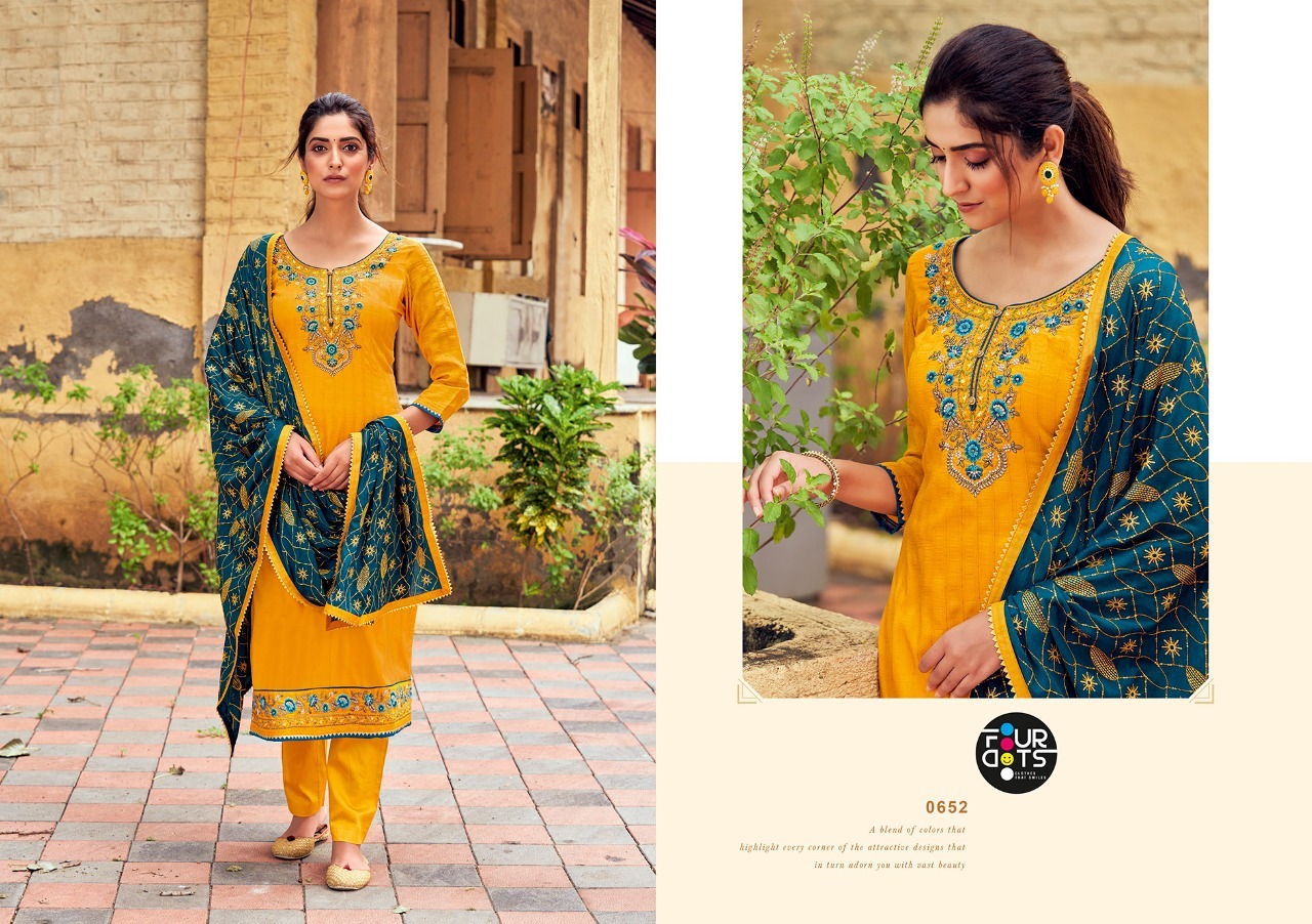 fourdots meera silk graceful look salwar suit catalog