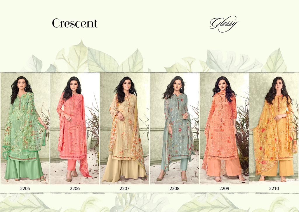 glossy crescent viscose gorgeous look salwar suit catalog