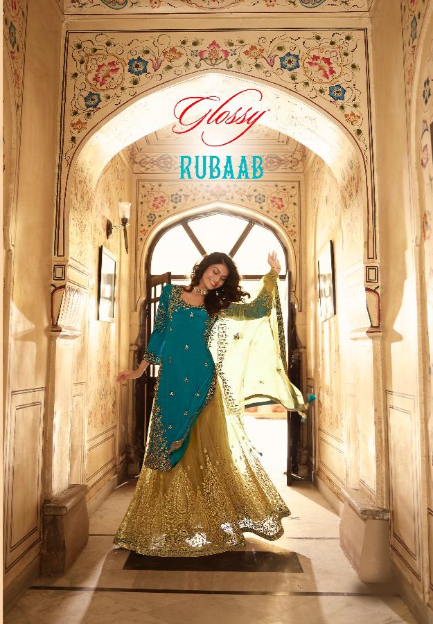 Glossy rubaab georgette graceful look salwar suit catalog