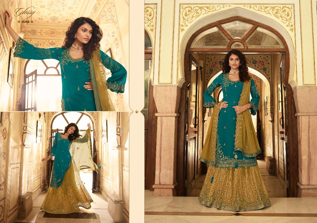 Glossy rubaab georgette graceful look salwar suit catalog