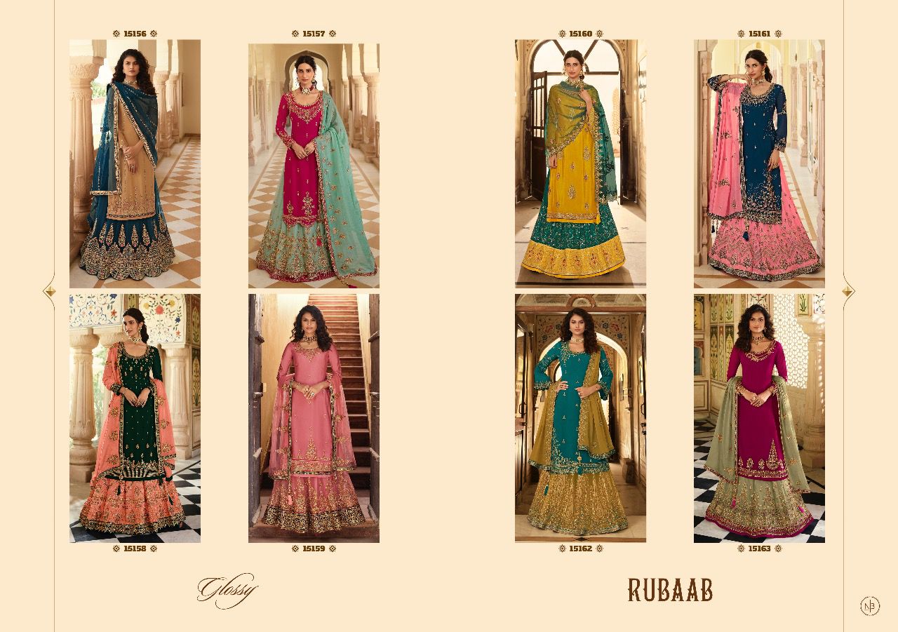 Glossy rubaab georgette graceful look salwar suit catalog