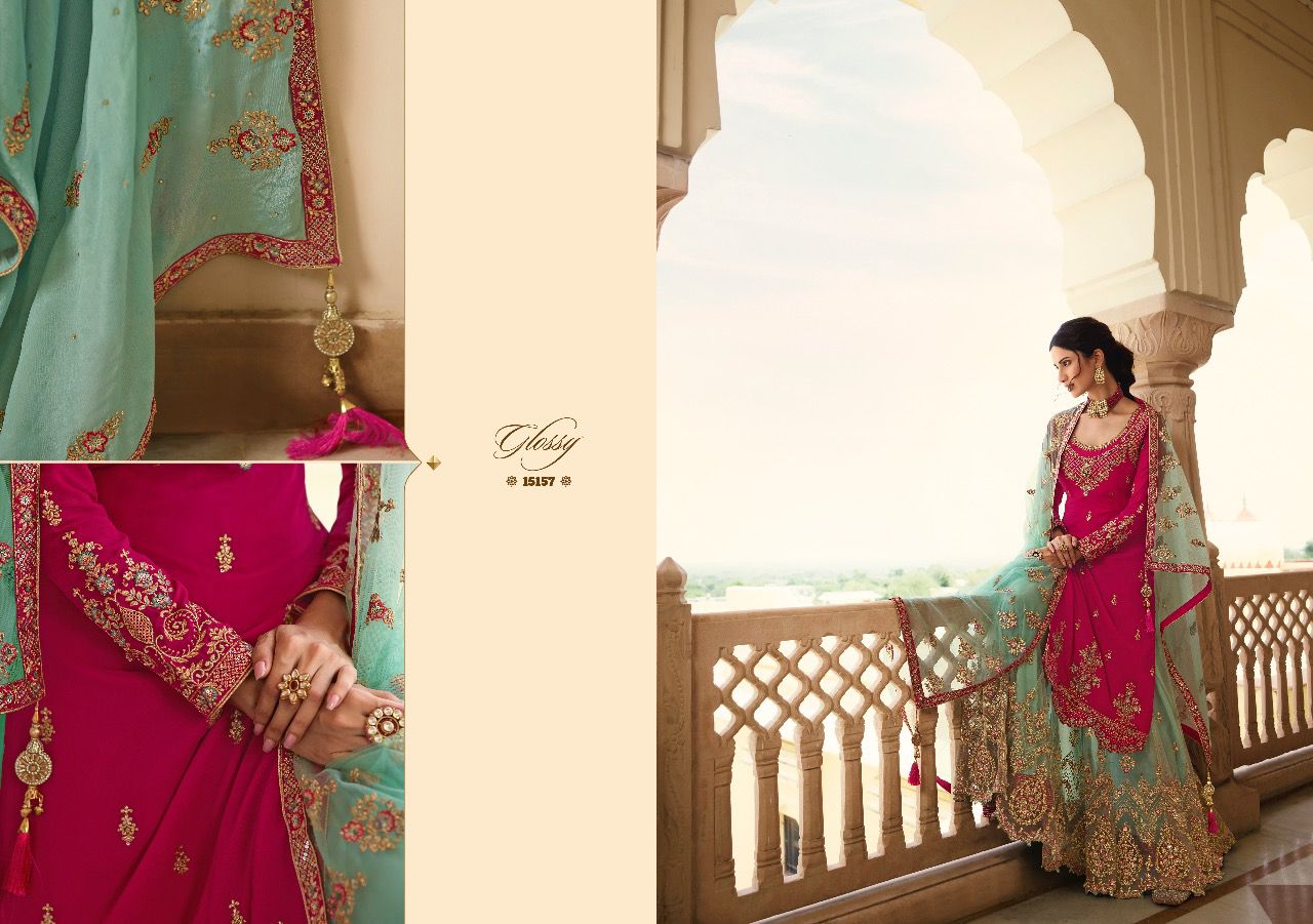 Glossy rubaab georgette graceful look salwar suit catalog