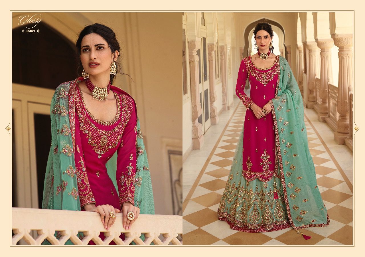 Glossy rubaab georgette graceful look salwar suit catalog