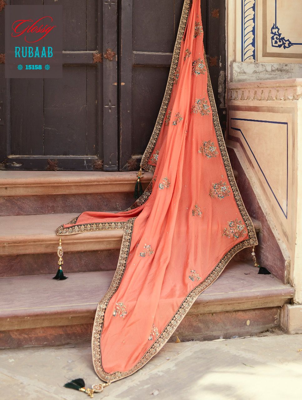 Glossy rubaab georgette graceful look salwar suit catalog